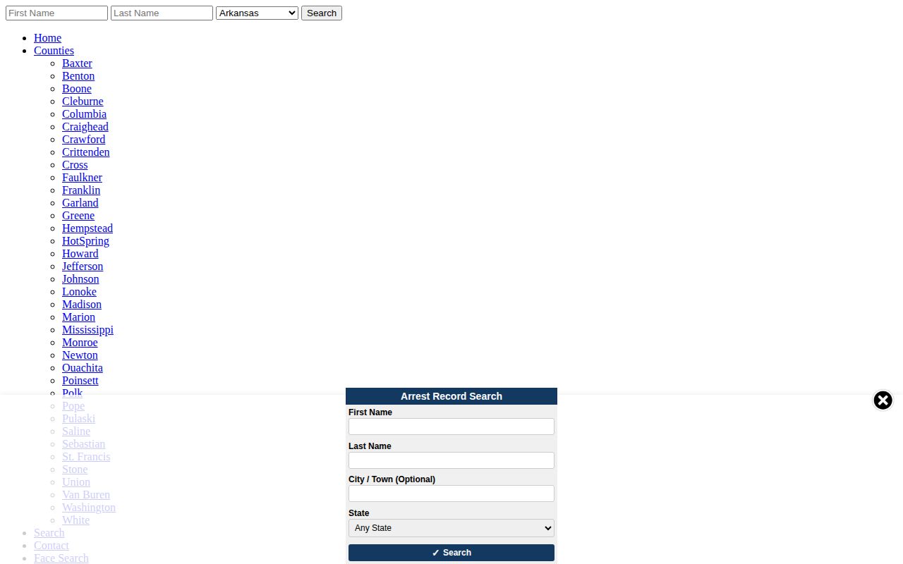 Crittenden County mugshot query on the access-variable unofficial Arrests.org site